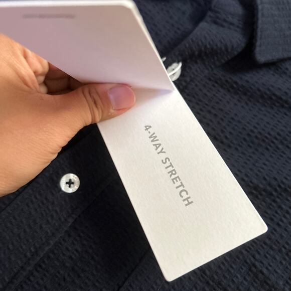 7 Diamonds 4 Way Stretch Shirt Mens XXL Navy Button Up Short Sleeve Bennet NWT - Picture 3 of 8